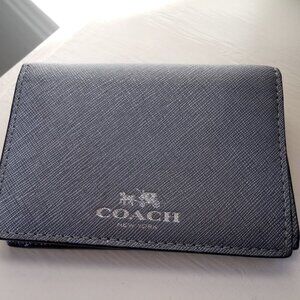 Coach Darcy Leather Bifold Card Case silver / pewter  wallet
